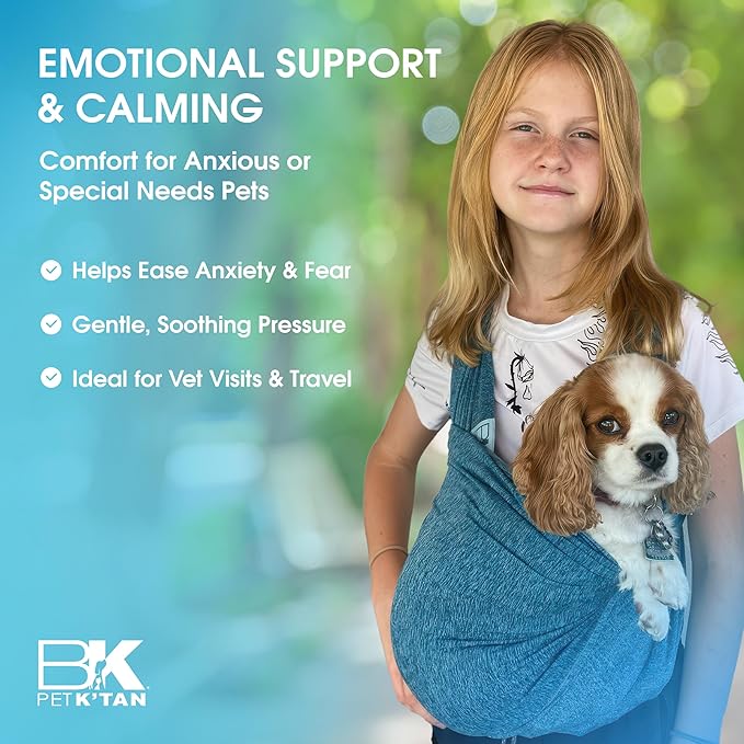 Pet K’tan Anti Anxiety Wearable Cat & Dog Carrier – Hands-Free Front Facing Adjustable Pet Cuddler Sling for Small to Medium Pets & Puppies up to 20 lbs | Pawquamarine | Medium