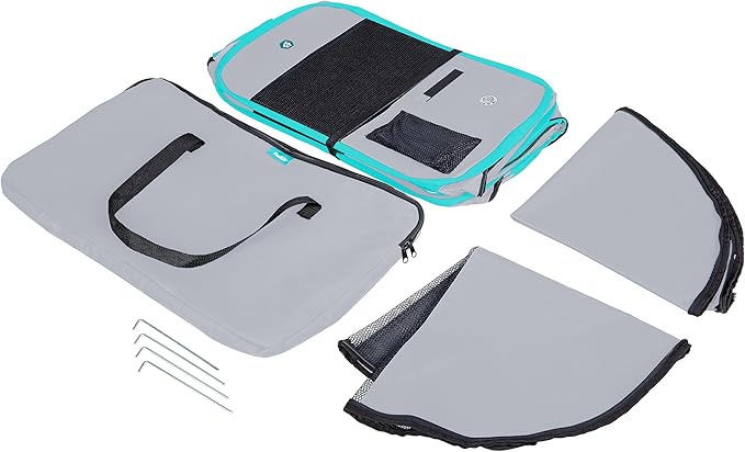 Deluxe Premium Pet Dog Playpen Portable Soft Dog Exercise Pen Kennel with Carry Bag for Dogs, Cats, Kittens, and All Pets (Medium, Grey)