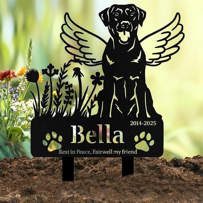 Custom Dog Grave Markers Outdoor, Personalized Pet Grave Marker Stake Dog Memorial, Outdoor Weatherproof Pet Cemetery Sign, Personalized Dog Memorial Gifts for Loss of Dog