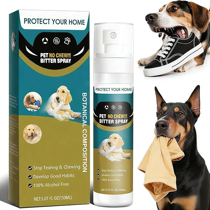 QHZ] Dog Bitter Apple Spray - Anti-Licking & Chewing Training Aid, Natural & Safe Bitter Agent, Protects Furniture & Wounds, Safe & Non-Toxic Bittering Agent