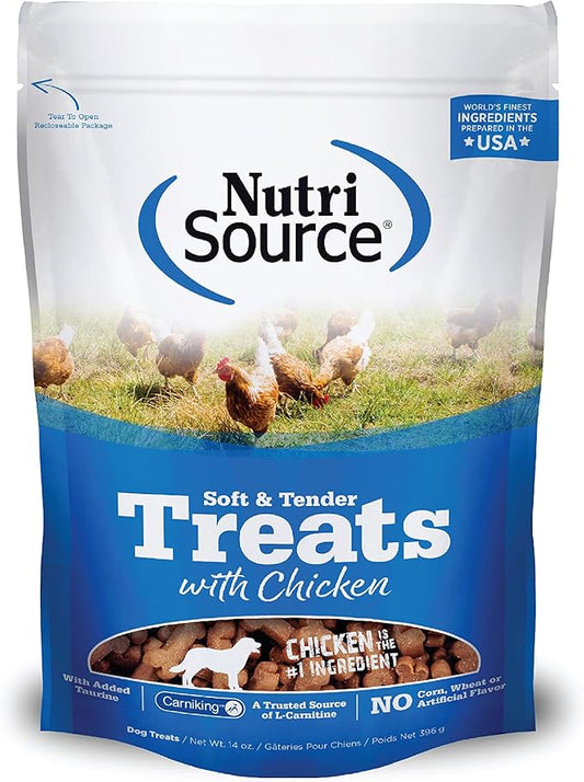 Nutri Source TU80020 14 oz Soft & Tender Chicken Treats for Dogs