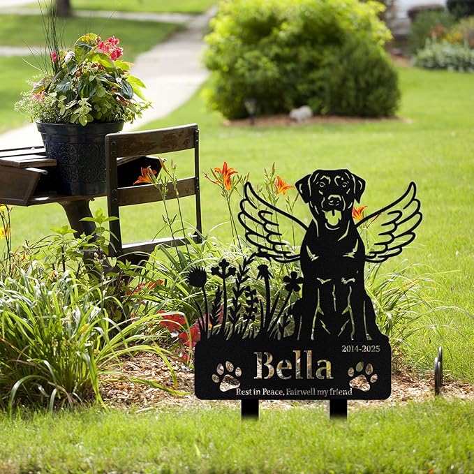 Custom Dog Grave Markers Outdoor, Personalized Pet Grave Marker Stake Dog Memorial, Outdoor Weatherproof Pet Cemetery Sign, Personalized Dog Memorial Gifts for Loss of Dog