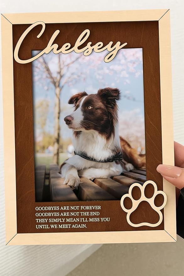 Nazenti Personalized Dog Remembrance Frame, Memorial Picture Frame for Loss of Pet, Custom Sympathy Gift for Dog Owners, Pet Bereavement Keepsake with Photo, Christmas Frame for Cat Lovers