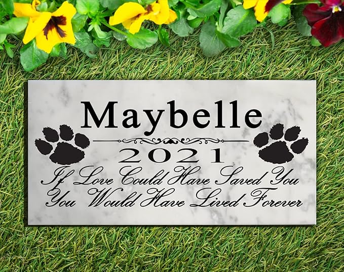 Broad Bay Personalized Dog Pet Memorial Stone Gift Marble Custom Outdoor Garden Plaque or Indoor Grave Marker Headstone If Love Could Have Saved You