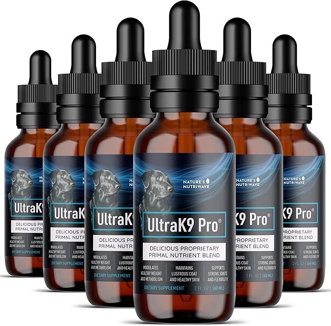 UltraK9 Pro Drops - Original All-in-One Supplement for Dogs, 100% Natural Dog Supplement with 9 Nutrients for Joint Support, Digestion, Skin, Coat Care | 2Oz, 60ml, 6 Month Supply