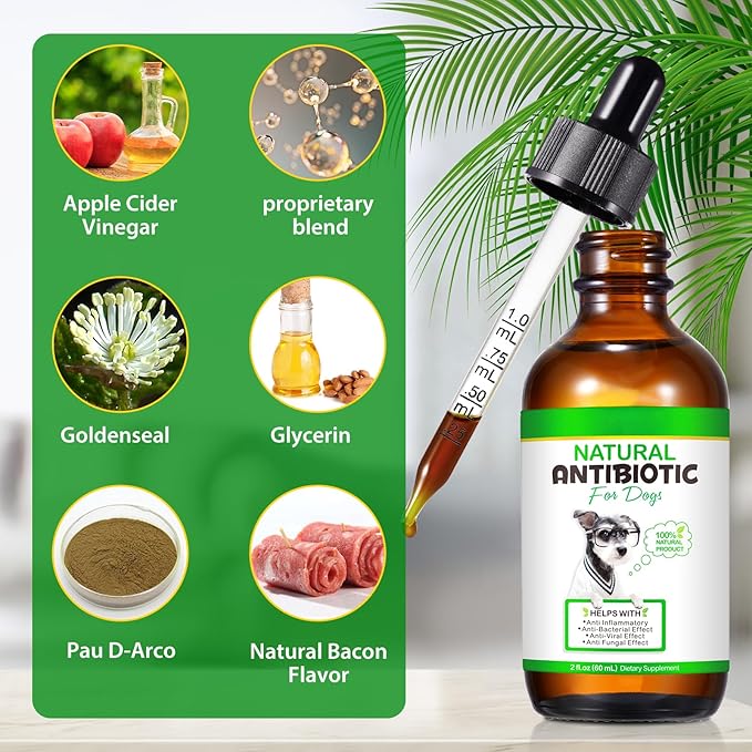 Dog Antibiotics, Antibiotics for Dogs, Natural Dog Multivitamin Vitamins and Supplements 60ml-2pcs