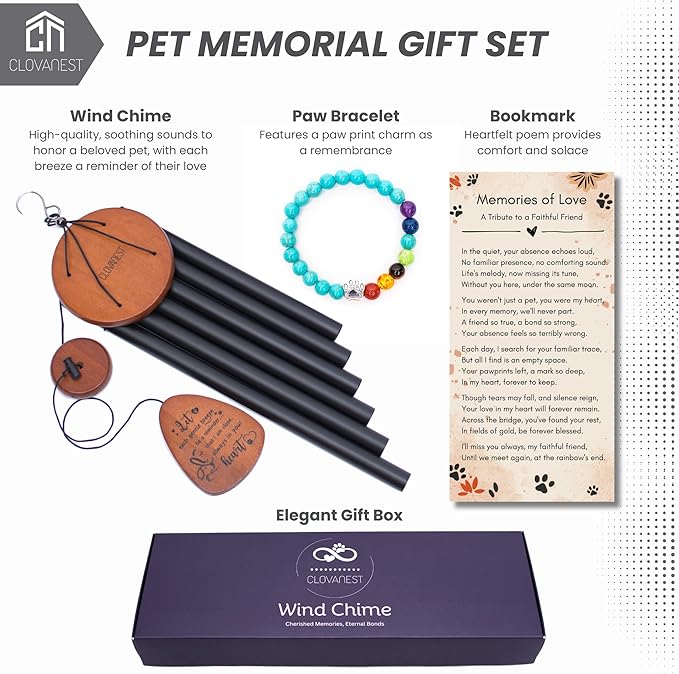 Dog Memorial Gifts for Loss of Dog, Pet Memorial Wind Chime (28 Inches), Loss of Dogs Sympathy Gift, Pet Remembrance Gift, Bereavement Gifts Dogs, Passing Away, Rainbow Bridge Gift