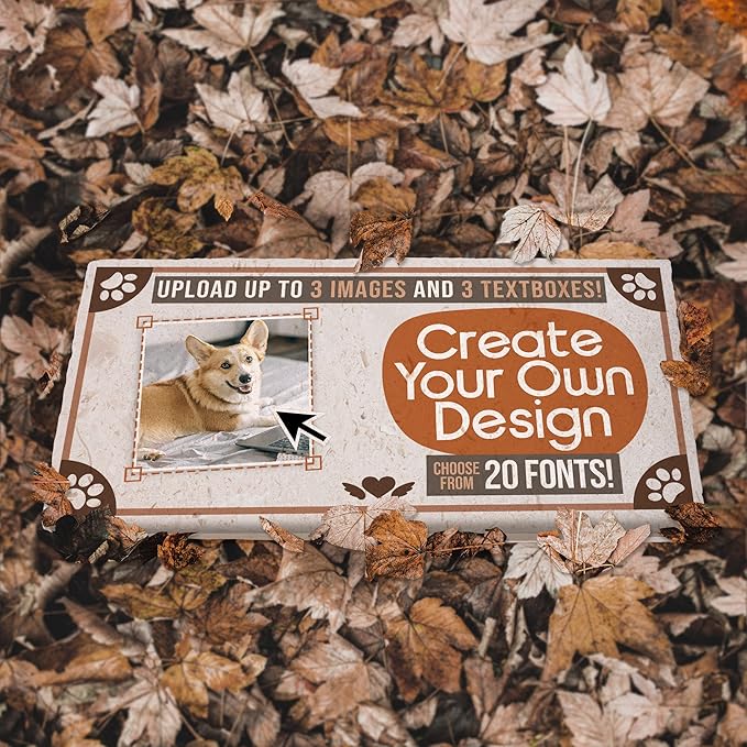 Personalized Pet Memorial Stones, 6x12 Create Your Own Pet Grave Markers as Keepsake or Pet Remembrance, Pet Loss Gifts for Bereaved Pet Owners, DIY Personalized Pet Memorial Limestone (Design 5)