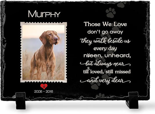 Pet Memorial Stone with Photo - 8"x12" - 6 Designs - Pet Grave Marker - Pet Headstone | Dog Memorial Stone - Garden Memorial Stones - Personalized Memorial | Waterproof - Outdoor & Indoor #5