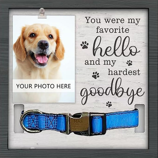 Dog Memorial Gifts for Loss of Dog, Pet Memorial Frame with Collar Holder,Pet Memorial Sympathy Gift Passing Away, 9x9''Dogs Memorial Picture Frame
