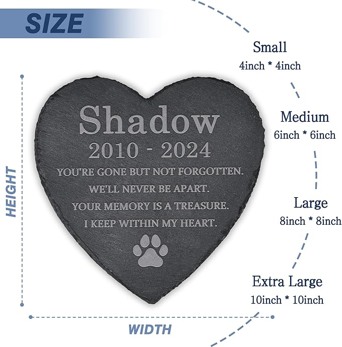Pet Memorial Gifts, Pet Memorial Stone, Dog Memorial Gifts for Loss of Dog, Pet Remembrance Gift, In Memory of Dog Cat, Loss of Pet Sympathy Gift, Pet Loss Gifts - Keep Within My Heart(Heart-shaped)