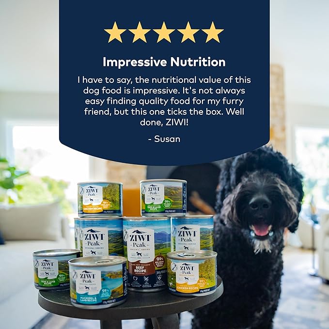 ZIWI Peak Canned Wet Dog Food – All Natural, High Protein, Grain Free, Limited Ingredient, with Superfoods (Lamb, Case of 12, 13.75oz Cans)