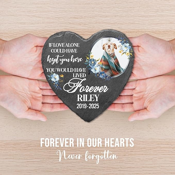 Dog Memorial Stone | Personalized Pet Memorial Plaque | Best Remembrance Gift with Photo | Thoughtful Pet Loss Gifts for Dogs | Personalized Condolence Gifts for Pets