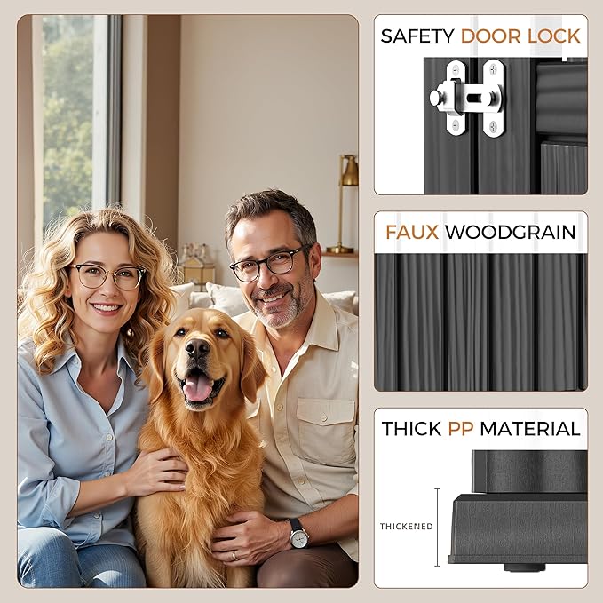 Durable Dog Crate Furniture with Lockable Door,Dog House Indoor for Small Medium Large Dogs (Black, Medium)