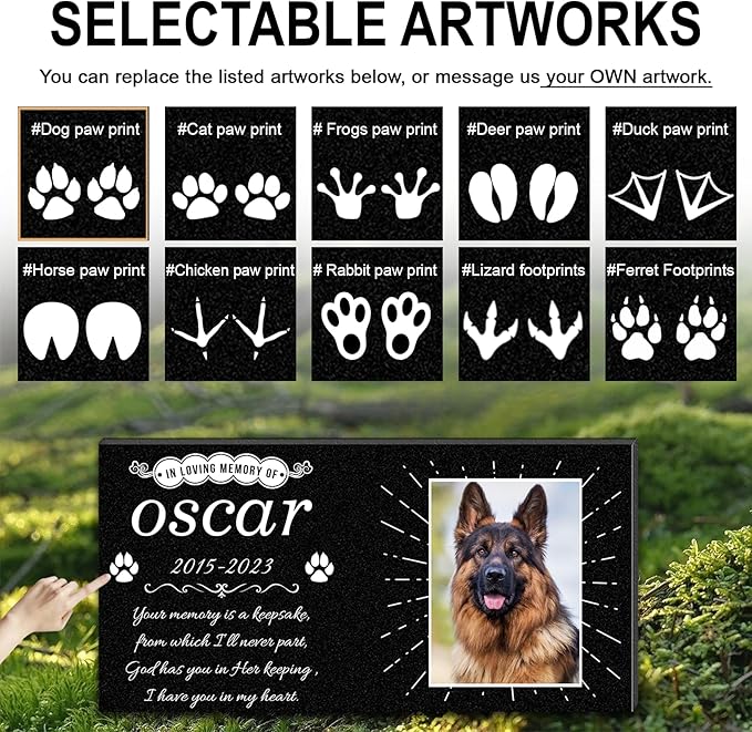 ADFSTONE Cat Memorial Stones, Pet Headstone for Loss Gifts, Animal Grave Markers - Sympathetic Dog Gift, Granite Pet Burial Markers, Personalized Pet Gravestone, Garden Stones for Bereavement