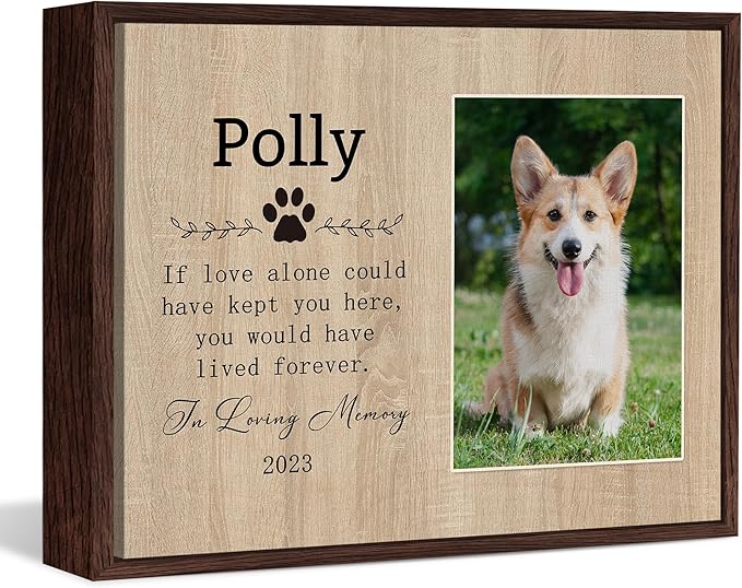 Personalized Pet Memorial Gifts with Photo for Loss of Dog, Custom Canvas Wall Art with Name and Date, Customized Decor Print with Framed, Pet Loss Sympathy Gifts for Dog Lover Owners