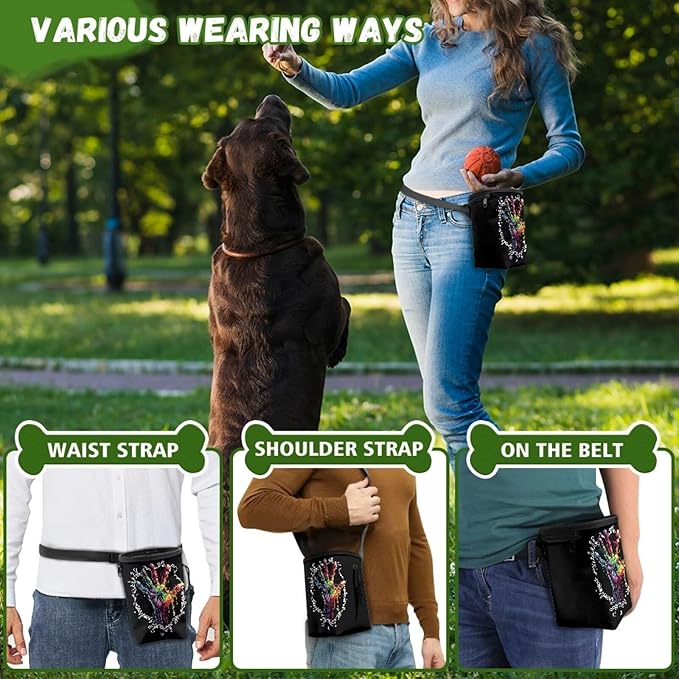 Hands Pet Treat Pouch Drawstring Closure Pouch Best Hiking Toys Pack Pocket Sized Training Treat Bag Bait Bag Training Bag for Treats, Kibbles, Toys & Accessories