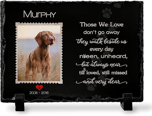 Brd Gifts Pet Memorial Stone with Photo - 6"x8" - 6 Designs - Pet Grave Marker - Pet Headstone | Dog Memorial Stone - Garden Memorial Stones - Personalized Memorial | Waterproof - Outdoor & Indoor #5