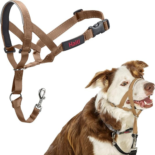 Halti Headcollar - Stop Your Dog Pulling on The Leash. Adjustable, Reflective and Lightweight, with Padded Nose Band. Dog Training Anti-Pull Collar for Medium Dogs (Size 2, Desert Sand)