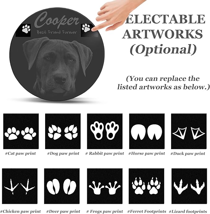 ADFSTONE Pet Memorial Stones Personalized Dog Remembrance Gifts, Customized Cat Picture Grieving Plaque, DIY Gravestone, Custom Sympathy Photo Gift, Animal Grave Markers