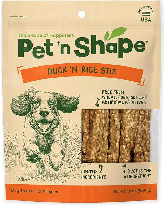 Pet 'n Shape Duck 'n Rice Stix Dog Treats - 1 Pound