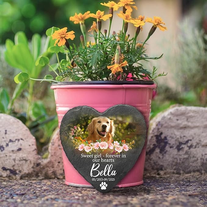 Dog Stone Memorial for Dogs Personalized Pet Memorial Plaque | Thoughtful Pet Loss Gifts Dog Personalized Condolence Gifts for Dogs | Customized Sympathy Stones and Plaque for Pets Lovers