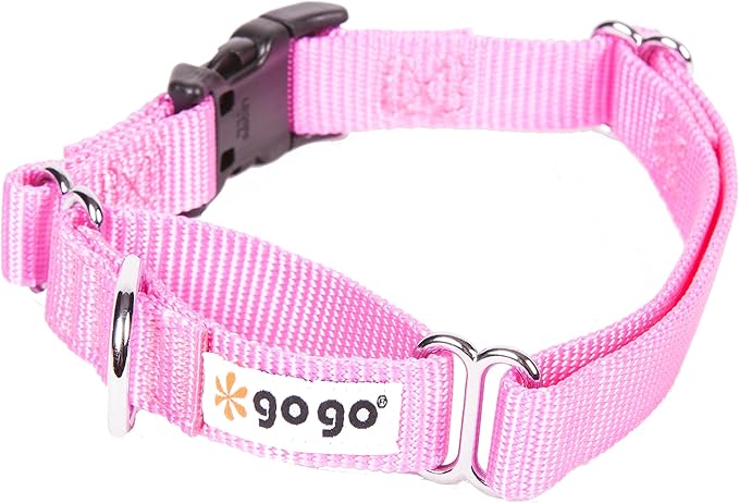 GOGO Pet Products 3/8-Inch Martingale Dog Collar, X-Small, Pink