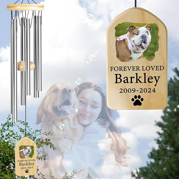 Pet Memorial Wind Chime, Pet Loss Gifts, Pet Memorial Gifts for Dogs, Dog Memorial Gifts for Loss of Dog, Loss of Dog Sympathy Gift, Dog Remembrance Gift, in Memory of Dog Cat - Forever Loved