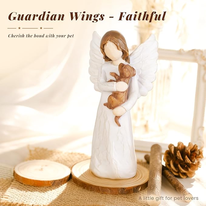 Guardian Dog Angel Figurines,Pet Memorial Sympathy Gifts for Loss of Gogs,Indoor Memorial Ornament, Dog Gifts for Women
