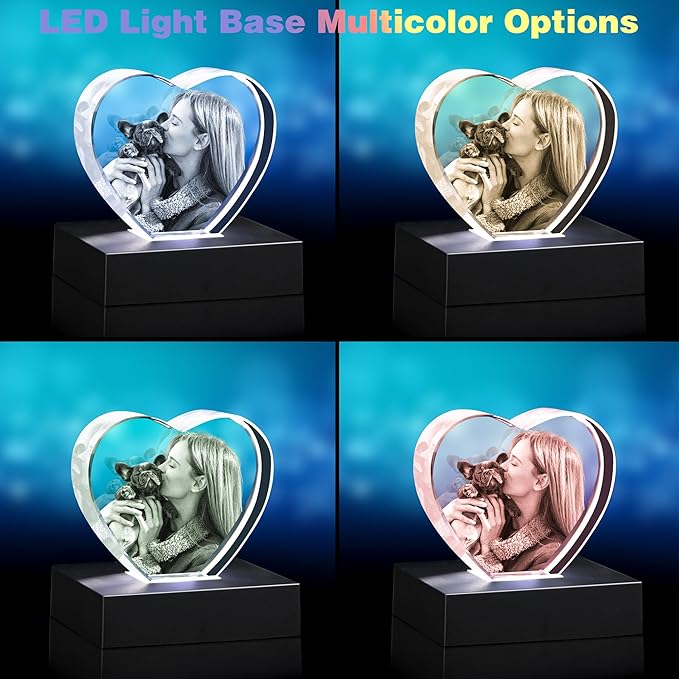 Personalized Pet Memorial Gifts,3D Crystal Photo,3D Engraved Crystal Keepsake Gift Décor Dogs Or Cats Horse Birds, Customized Dog Memorial Gifts,Personalized Photo Gifts