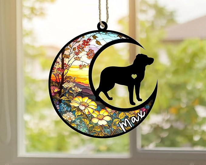 Personalized Dog Memorial, Custom Name Greater Swiss Mountain Dog Christmas Ornament with Name, Custom Breeds, Pet Loss Light Catcher, Gifts for Lovers Loss of Pet Sympathy on Mothers Day Christmas