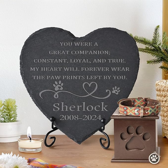 Personalized Pet Memorial Stone, Dog Memorial Gifts for Loss of Dog, Pet Loss Gifts, Pet Memorial, Loss of Dog Sympathy Gift, Dog Remembrance Gift, Pet Bereavement Gifts - A Great Companion