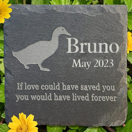 Pet Memorial Stone Gift - Garden Memorial Gravestone - Duck Grave Marker - Sympathy Headstone - Personalized Duck Loss Sympathy Gift - Memorial Gifts - Bereavement Gift for Loss of Pet
