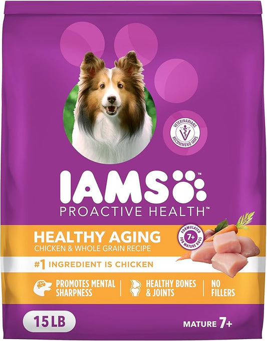 IAMS Proactive Health Dry Dog Food, Large Breed Mature Premium Adult Dog Food for Large Breeds, 15 lb. Bag
