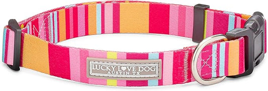 Lucky Love Dog - Adjustable Dog Collar with Easy Click Buckle for Medium, Durable, & Comfortable for Male & Female Dogs, Pet Collar for Puppies & Adult Dogs - Molly, Medium