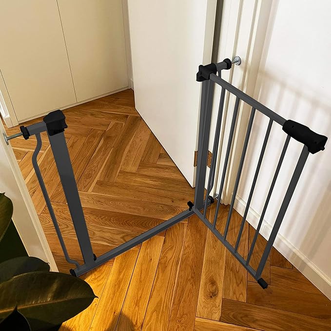 BalanceFrom Easy Walk-Thru Baby and Pet Safety Gate with Hold-Open and Auto-Close – Adjustable Steel Barrier for Stairs, Doorways, and Hallways, No Drilling Installation