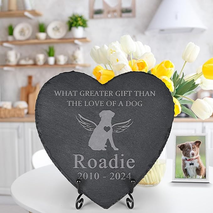 Pet Memorial Gifts for Dogs, Dog Memorial Stone, Dog Memorial Gifts for Loss of Dog, Loss of Dog Sympathy Gift, in Memory of Dog, Pet Loss Gifts Dog - Love of A Dog(Heart-Shaped)