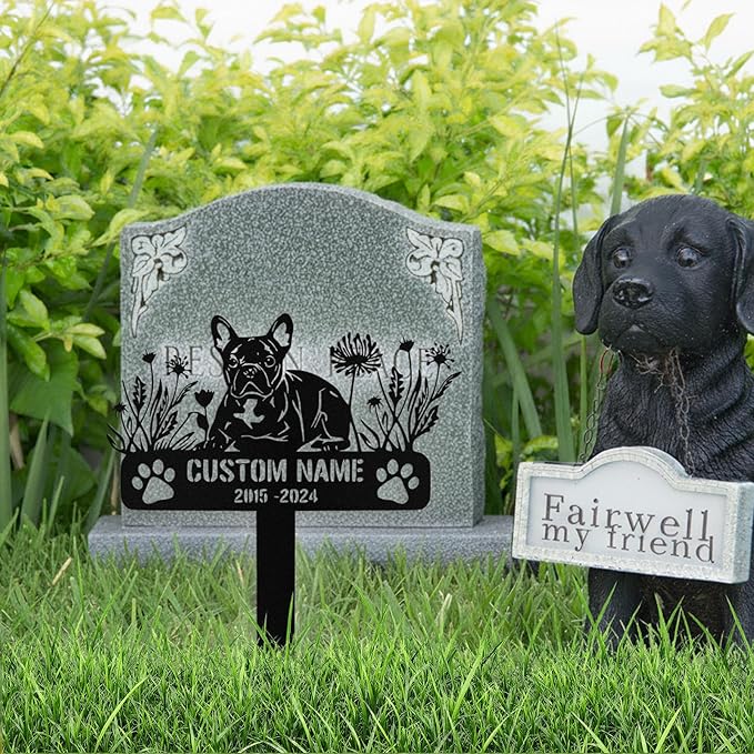 Custom Dog Grave Markers Outdoor, Personalized Pet Grave Marker Stake Dog Memorial, Outdoor Weatherproof Pet Cemetery Sign, Personalized Dog Memorial Gifts for Loss of Dog