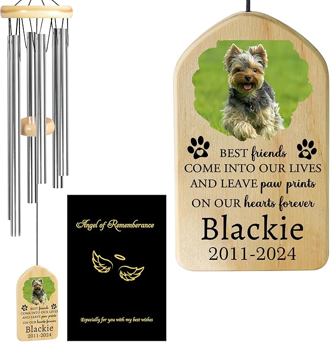 Personalized Memorial Wind Chime - Dog & Cat Loss Gifts - Sympathy Gift for Pet Bereavement - Come into Lives