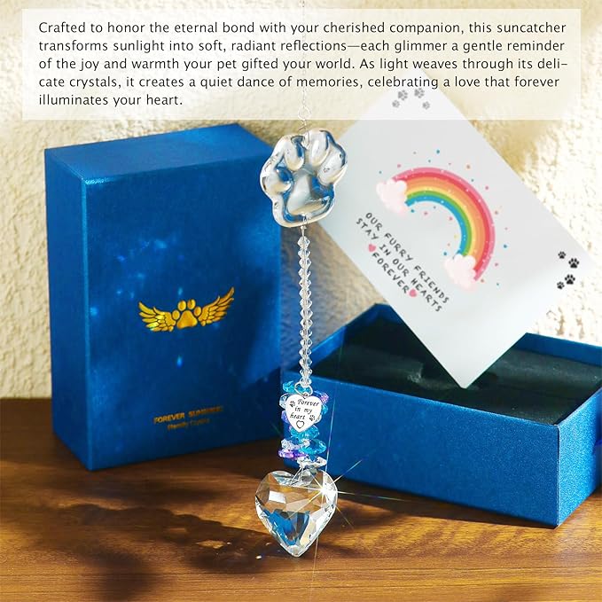 Pet Memorial Suncatcher, Dog Memorial Gifts, Pet Loss, Pet Sympathy, Dogs Cats Passing Away Remembrance Bereavement Gifts