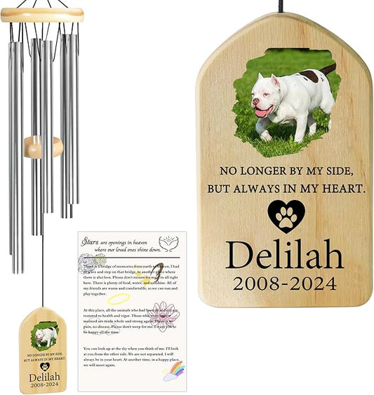 Dog Memorial Gifts for Loss of Dog, Pet Memorial Wind Chime, Pet Memorial Gifts, Pet Loss Gifts, Loss of Dog Sympathy Gift, Dog Remembrance Gift, in Memory of Dog Cat - Always in My Heart