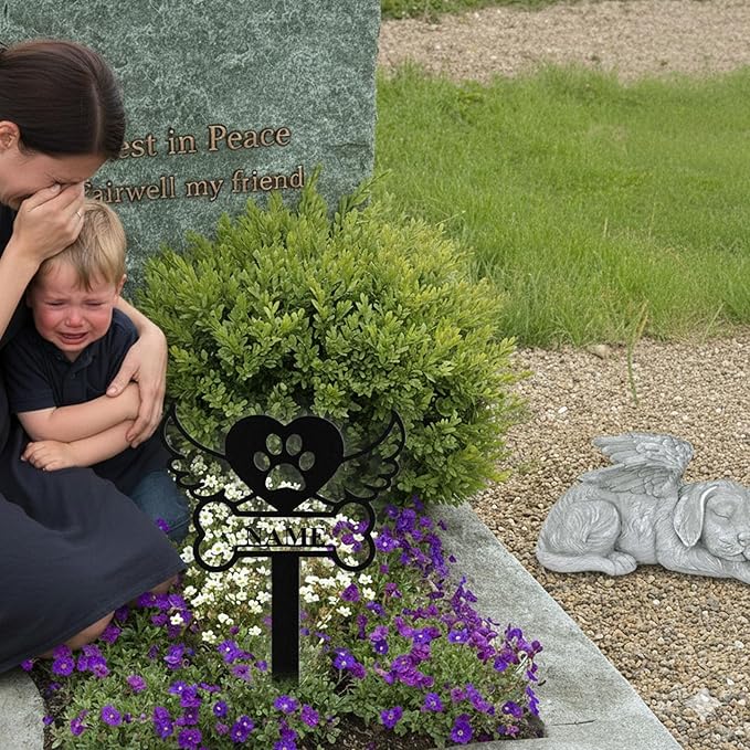 Custom Dog Grave Markers Outdoor, Personalized Pet Grave Marker Stake Dog Memorial, Outdoor Weatherproof Pet Cemetery Sign, Personalized Dog Memorial Gifts for Loss of Dog