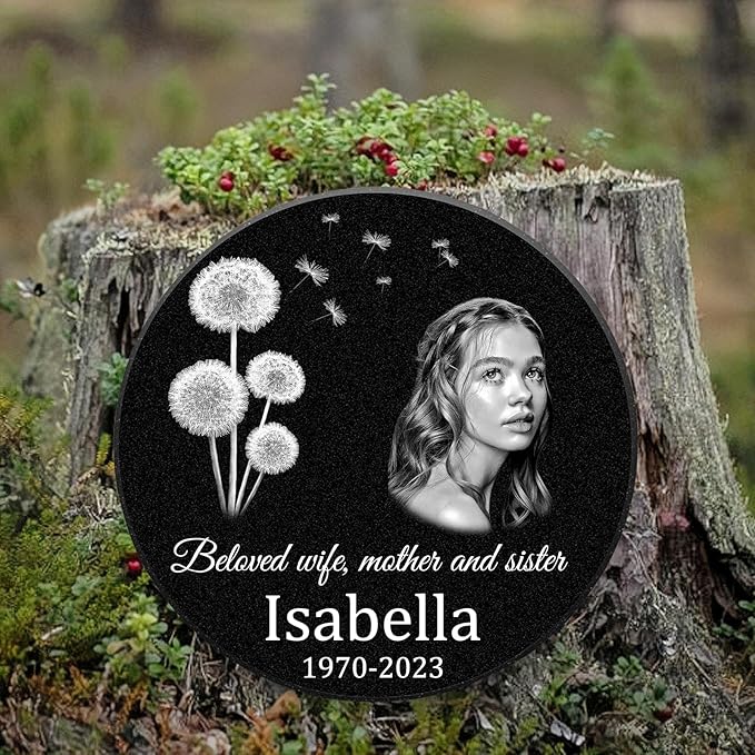 ADFSTONE 10" Pet Memorial Stones Personalized Dog Remembrance Gifts, Customized Cat Picture Grieving Plaque, DIY Gravestone, Custom Sympathy Photo Gift, Animal Grave Markers
