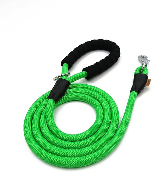 Dog Leash, Braided Rope Traction – Walking Training Lead for Medium/Large Dogs ((1/2") x 6FT, Light Green)