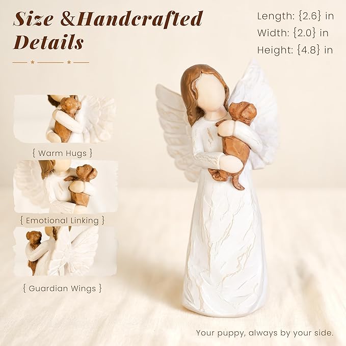 Dog Angel Figurines,Pet Memorial Gifts for Dogs,Pet Memorial Sympathy Gift,Dog Mom Gifts for Women