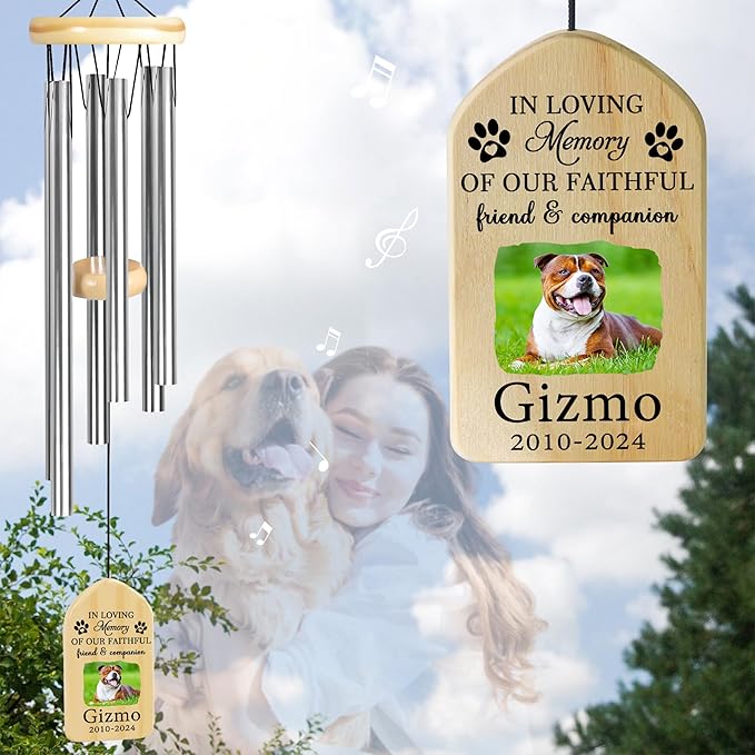 Dog Memorial Gifts for Loss of Dog, Pet Memorial Wind Chime, Pet Memorial Gifts, Pet Loss Gifts, Loss of Dog Sympathy Gift, Dog Remembrance Gift, in Memory of Dog Cat - Friend and Companion