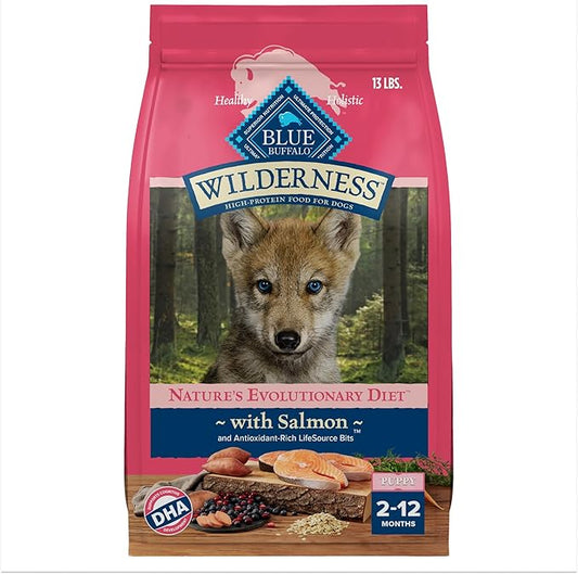 Blue Buffalo Wilderness High-Protein Natural Dry Food for Puppies, Salmon Recipe, 13-lb. Bag
