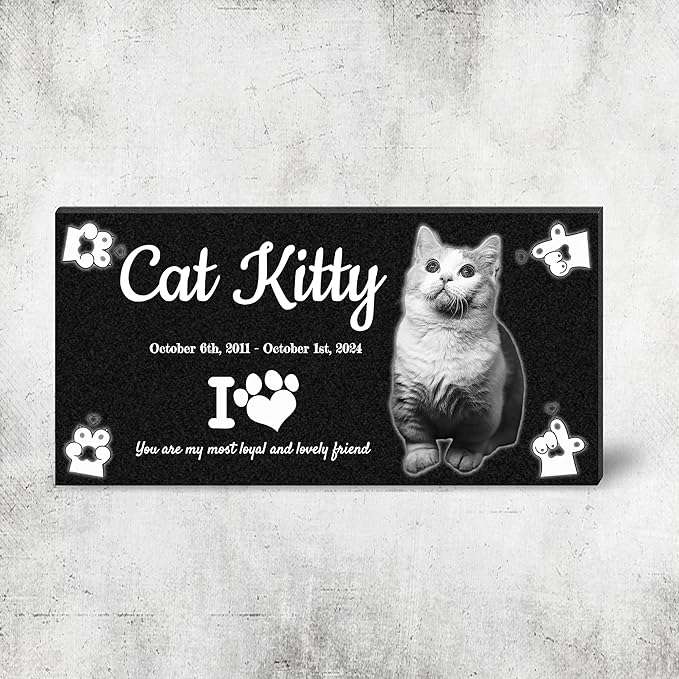 Pet Suppliespet Memorial Stone,cat Memorial Stones,Headstone,Grave Markers Dog,pet headstones for Dogs,Dog Grave Markers Outdoor,Personalized Memorial Plaque for Pets (4)