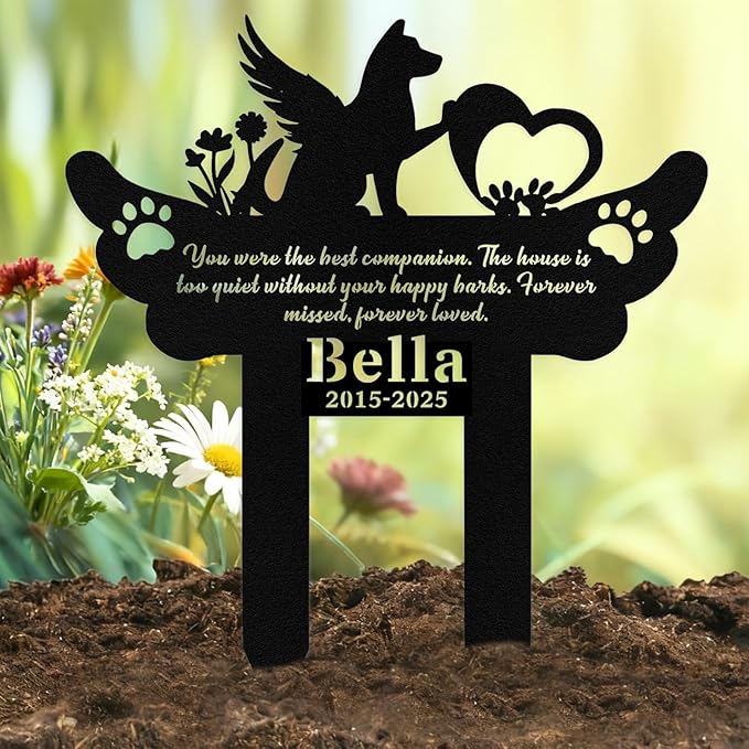 Custom Dog Grave Markers Outdoor, Personalized Pet Grave Marker Stake Dog Memorial, Outdoor Weatherproof Pet Cemetery Sign, Personalized Dog Memorial Gifts for Loss of Dog