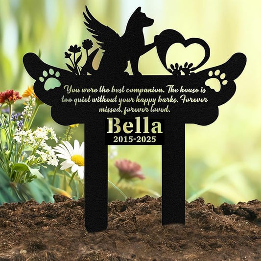 Custom Dog Grave Markers Outdoor, Personalized Pet Grave Marker Stake Dog Memorial, Outdoor Weatherproof Pet Cemetery Sign, Personalized Dog Memorial Gifts for Loss of Dog
